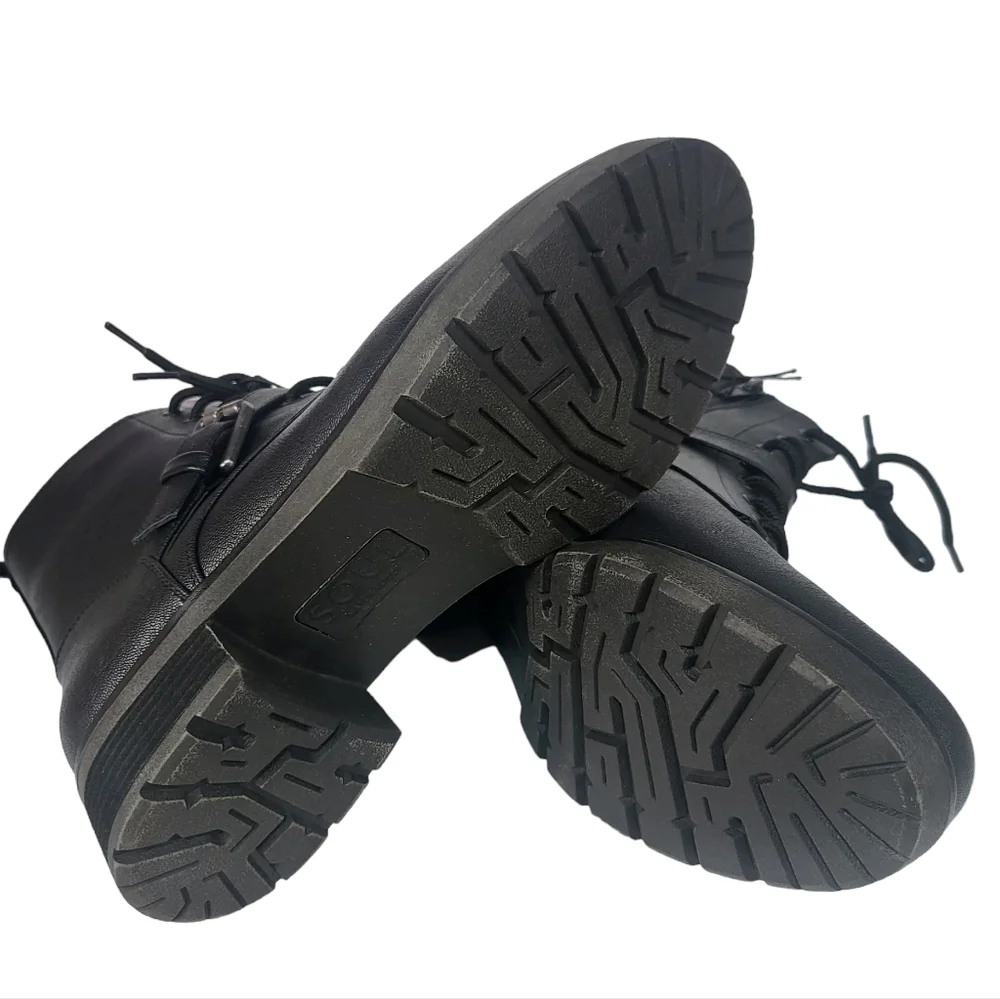 SOUL Naturalizer Quaid Combat Lace-up Boots Black 9 - Picture 2 of 4
